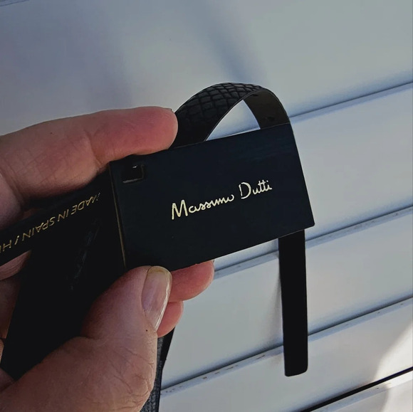 Massimo Dutti Rare Snakeskin Belt Dark Brown Leather Golden Hardware size L 90 - Picture 5 of 9